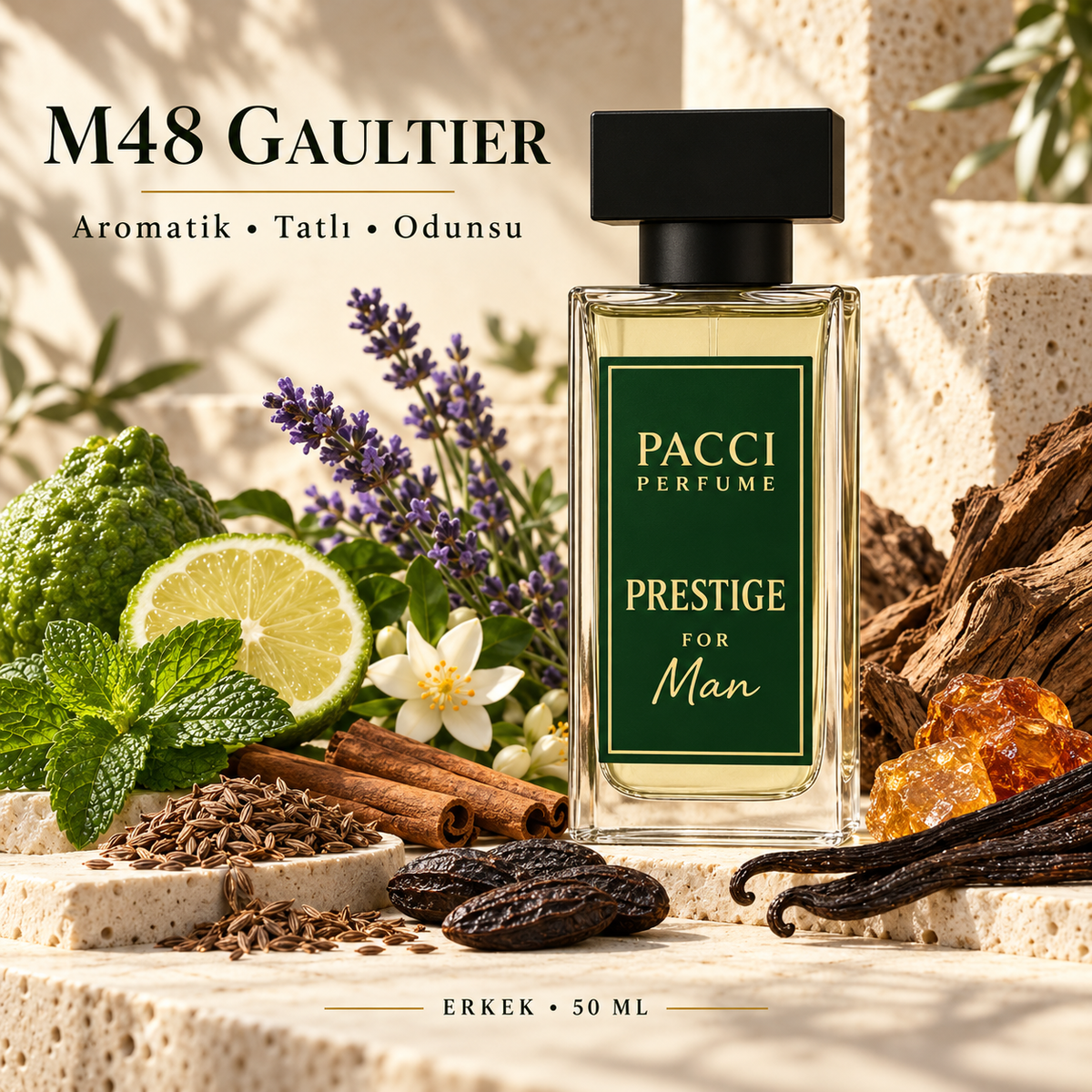 Jean Paul Gaultier Le Male esintili PACCI M48 erkek parfümü 50 ML