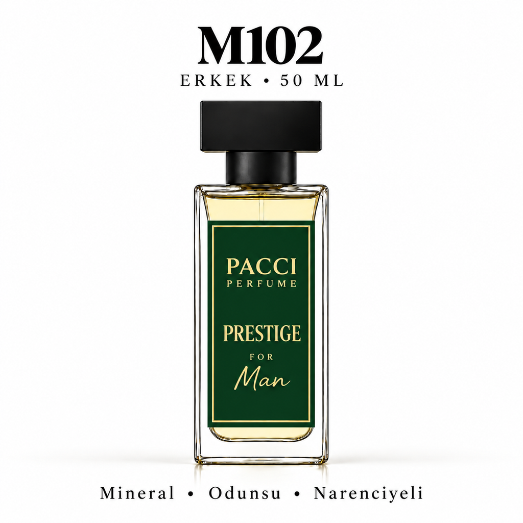 PACCI M102 Erkek Parfümü 50 ML – Mineral • Odunsu • Narenciyeli