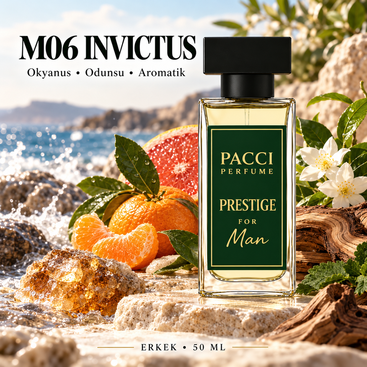 Rabanne Invictus esintili PACCI M06 erkek parfümü 50 ML