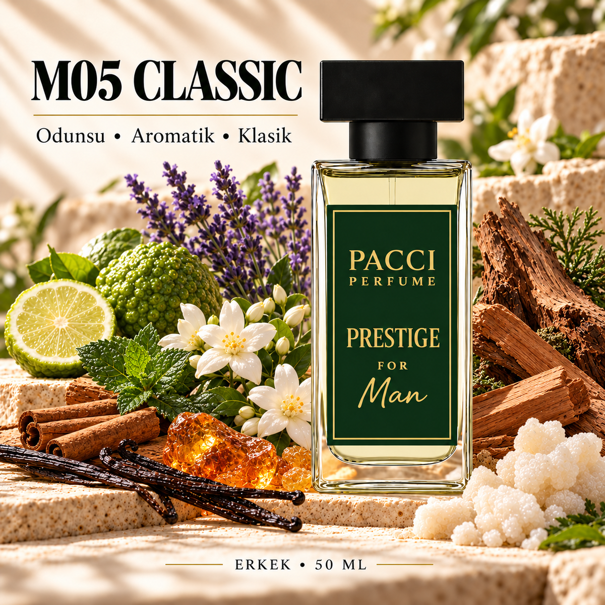 Burberry For Men esintili PACCI M05 erkek parfümü 50 ML