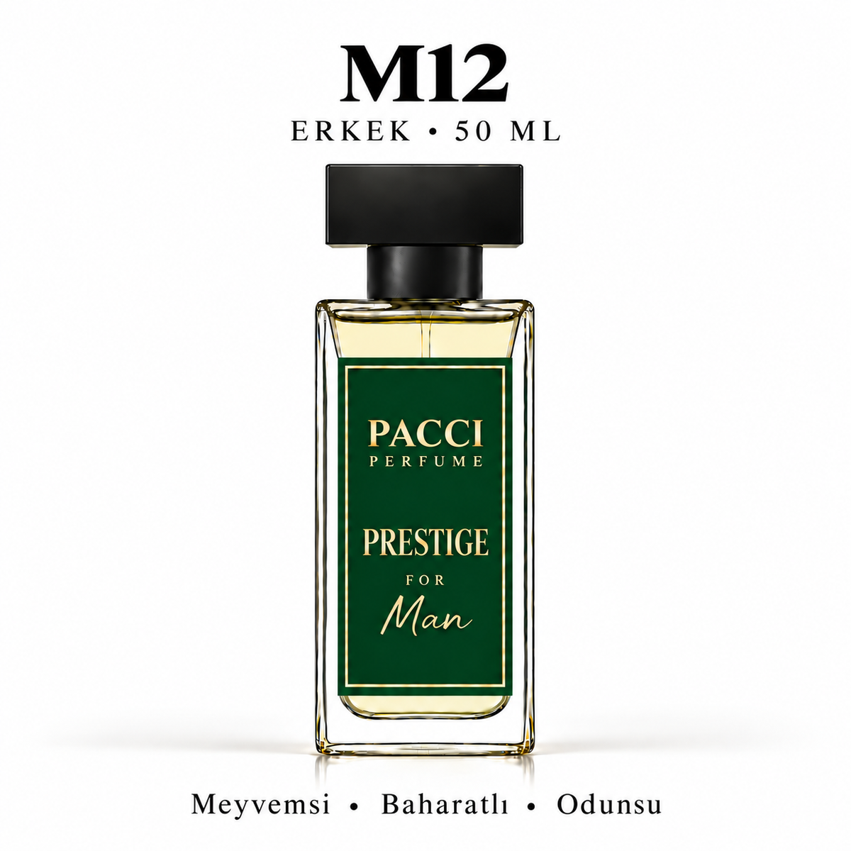 PACCI M12 Erkek Parfümü 50 ML – Meyvemsi • Baharatlı • Odunsu