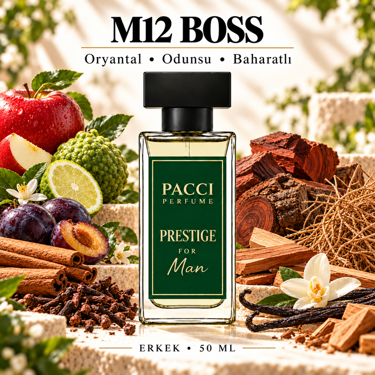 Hugo Boss Bottled esintili PACCI M12 erkek parfümü 50 ML