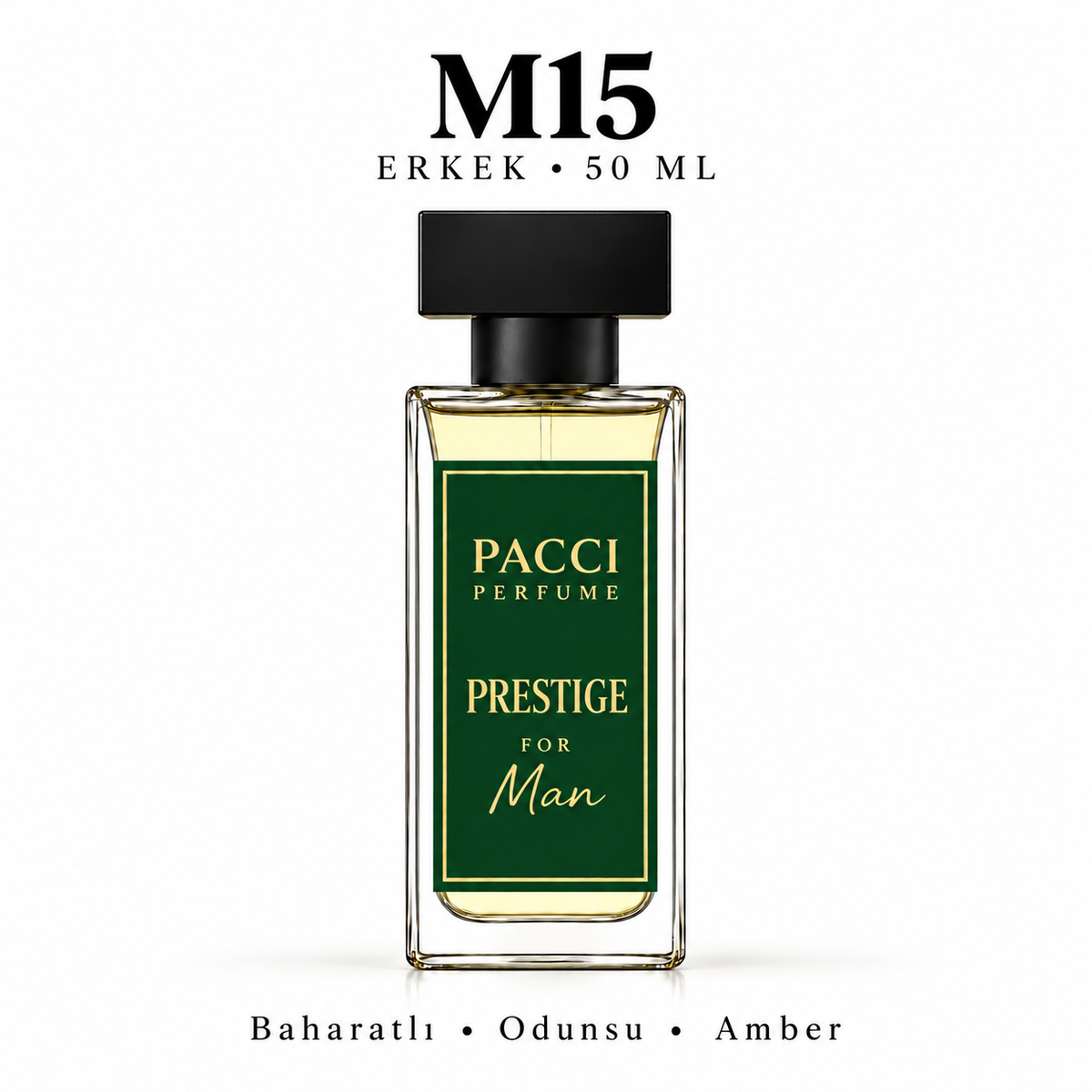 PACCI M15 Erkek Parfümü 50 ML – Baharatlı • Odunsu • Amber