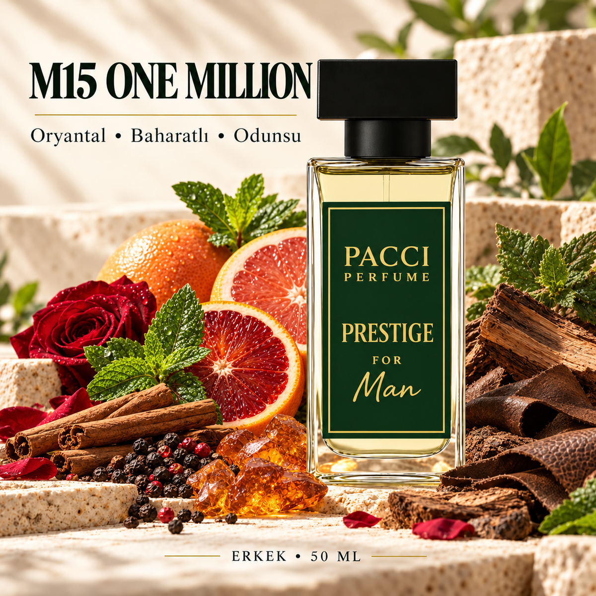Rabanne 1 Million esintili PACCI M15 erkek parfümü 50 ML