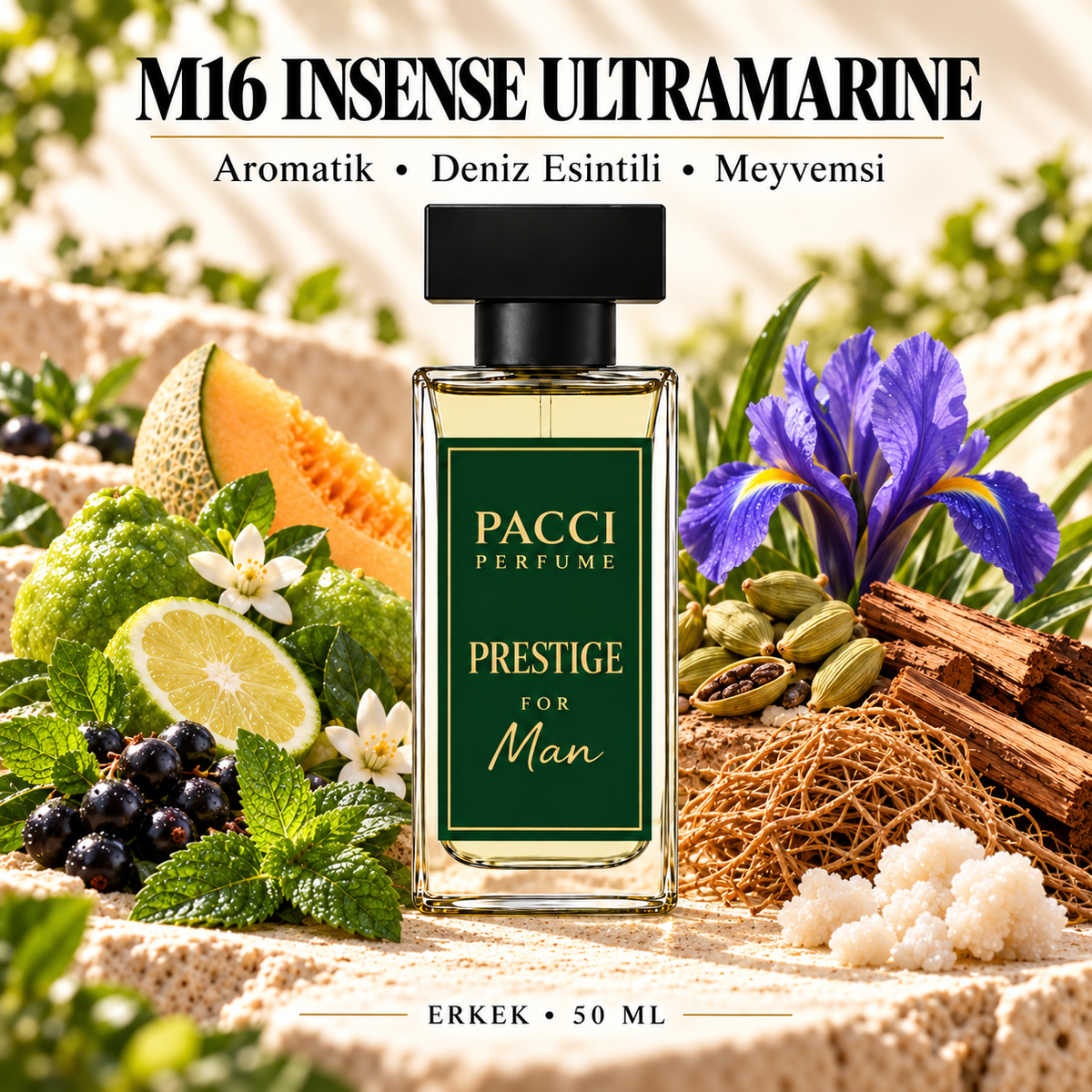 Givenchy Insensé Ultramarine esintili PACCI M16 erkek parfümü 50 ML
