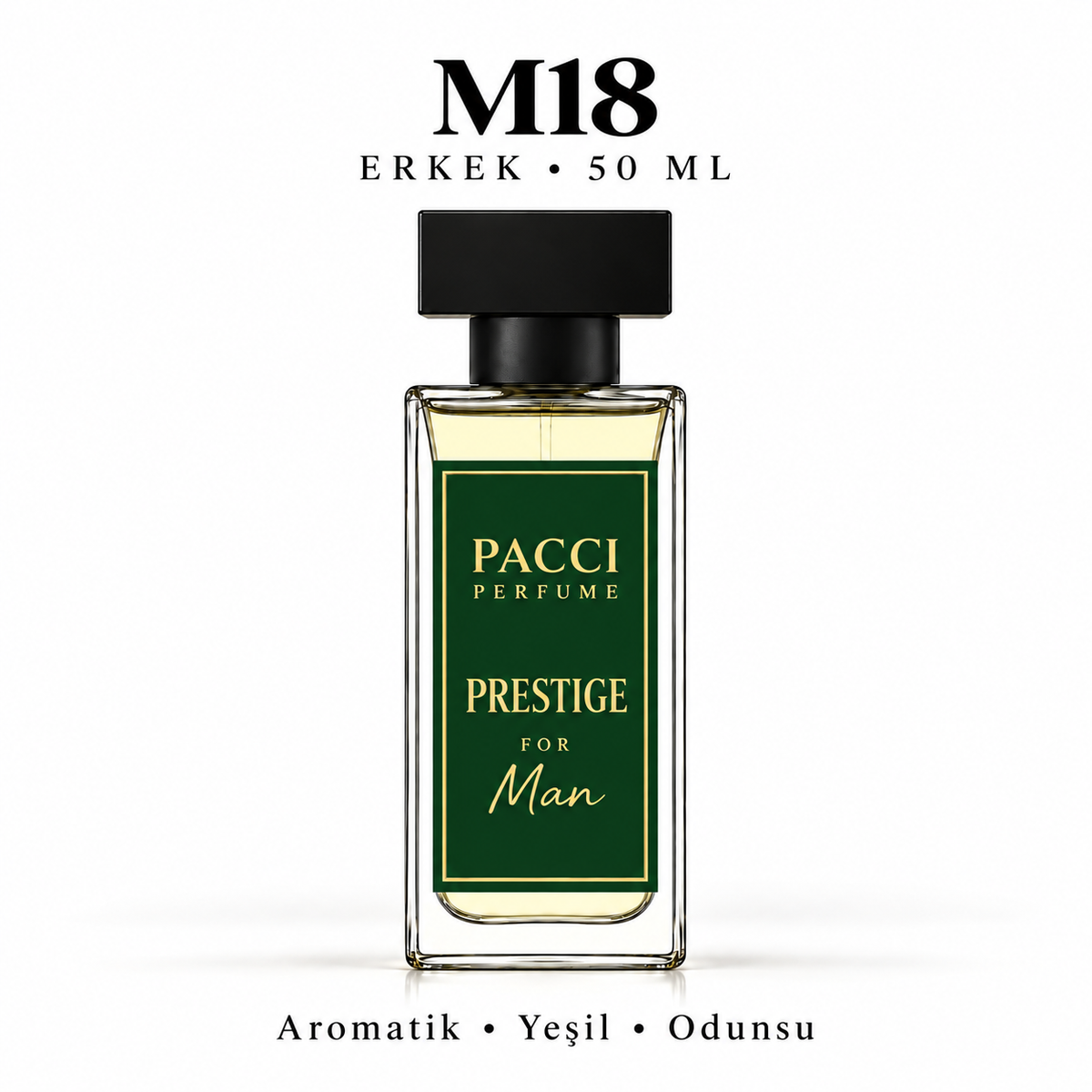 PACCI M18 Erkek Parfümü 50 ML – Aromatik • Yeşil • Odunsu