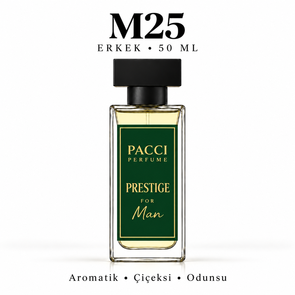PACCI M25 Erkek Parfümü 50 ML – Aromatik • Çiçeksi • Odunsu