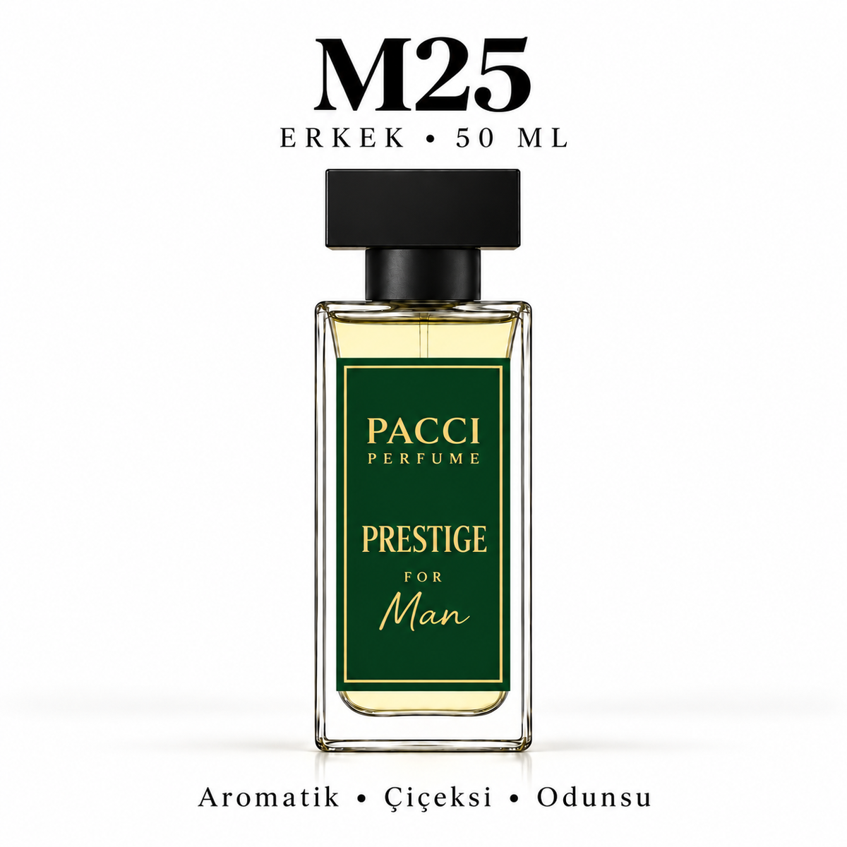 PACCI M25 Erkek Parfümü 50 ML – Aromatik • Çiçeksi • Odunsu