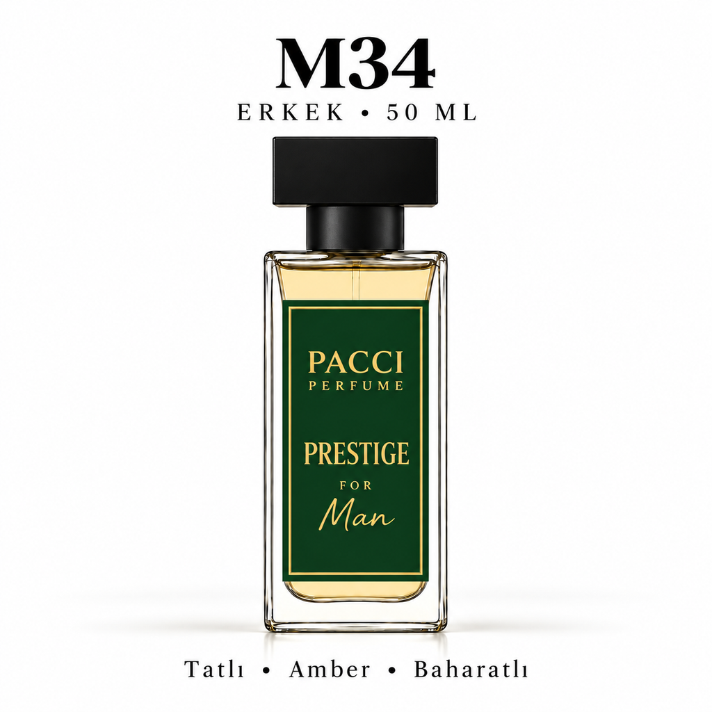PACCI M34 Erkek Parfümü 50 ML – Tatlı • Amber • Baharatlı
