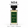PACCI M34 Erkek Parfümü 50 ML – Tatlı • Amber • Baharatlı