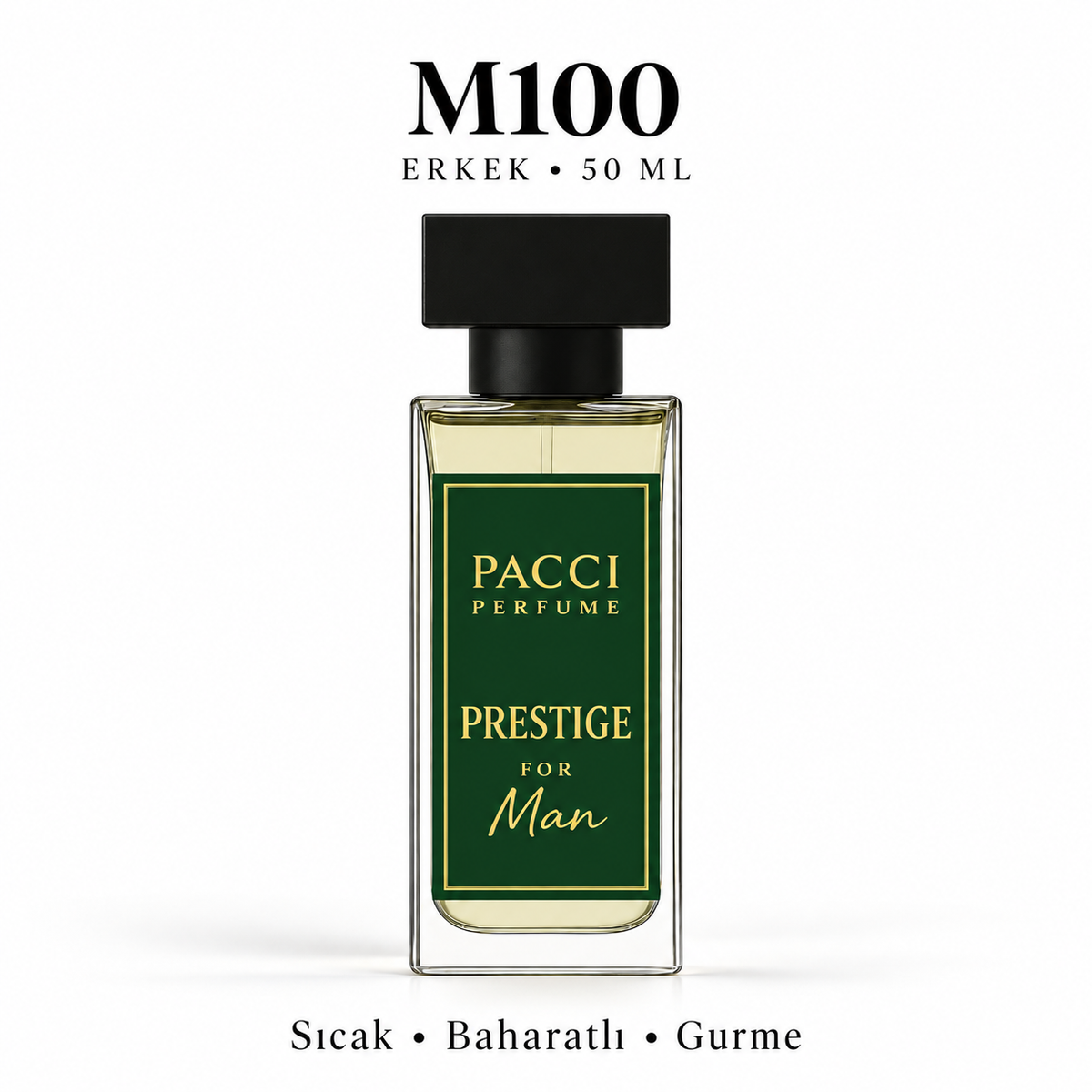 PACCI M100 Erkek Parfümü 50 ML – Sıcak • Baharatlı • Gurme