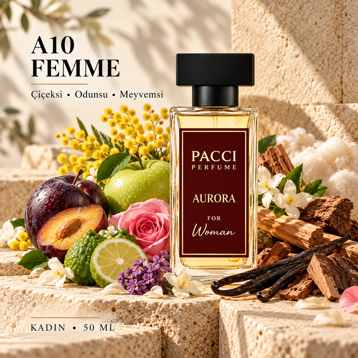 Lacoste Pour Femme esintili PACCI A10 kadın parfümü 50 ML