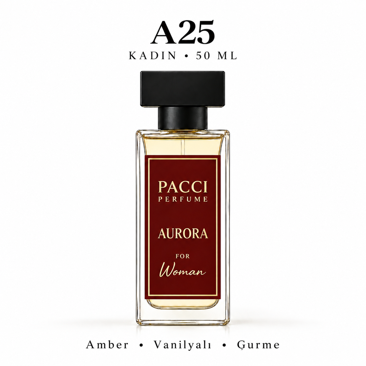 PACCI A25 Kadın Parfümü 50 ML – Amber • Vanilyalı • Gurme
