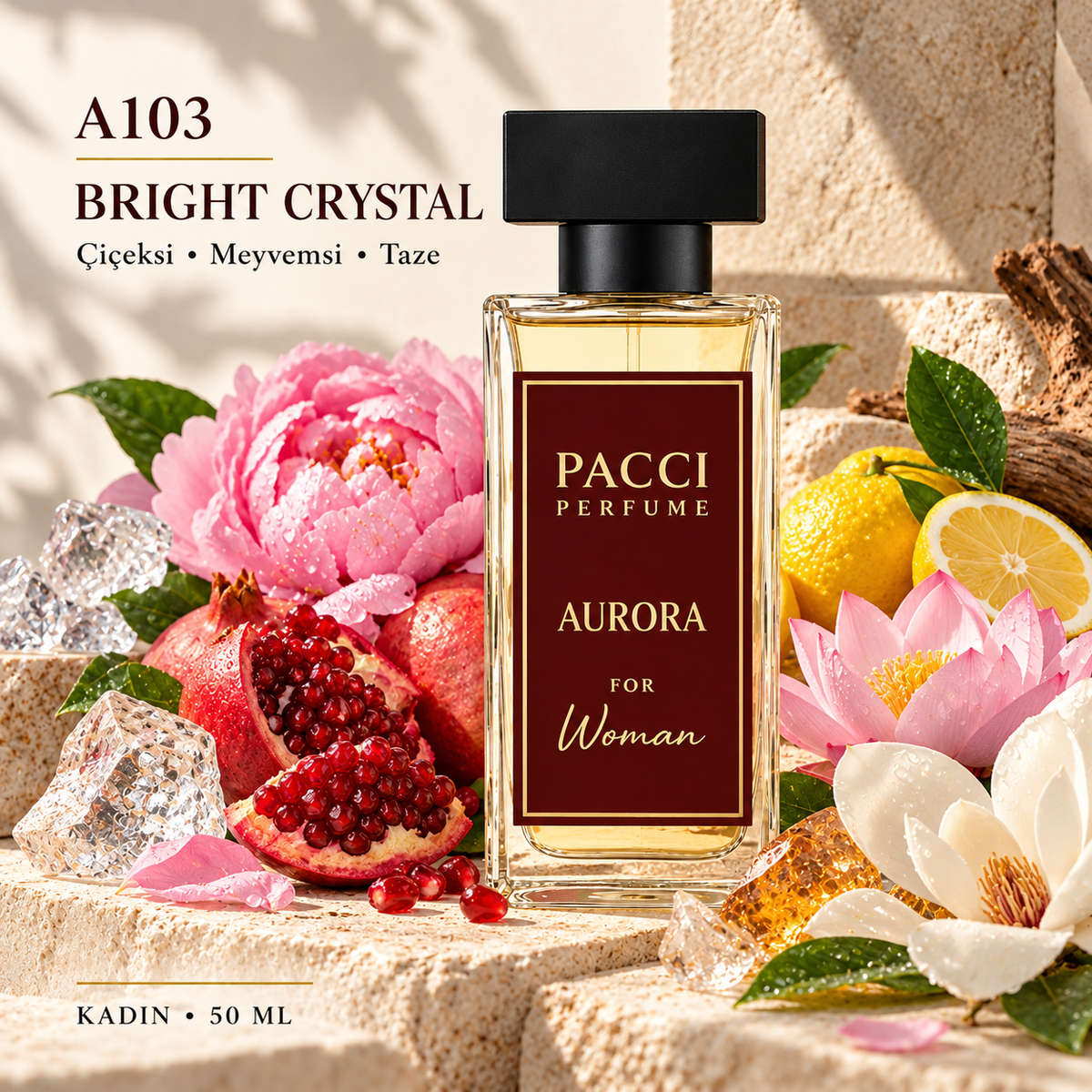 Versace Bright Crystal esintili PACCI A103 kadın parfümü 50 ML