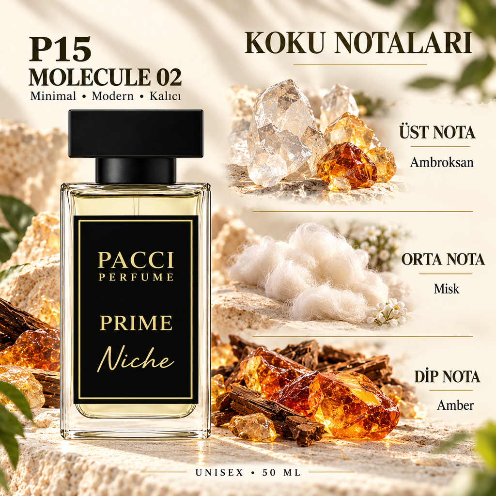 PACCI P15 niche unisex parfüm – Ambroxan notası