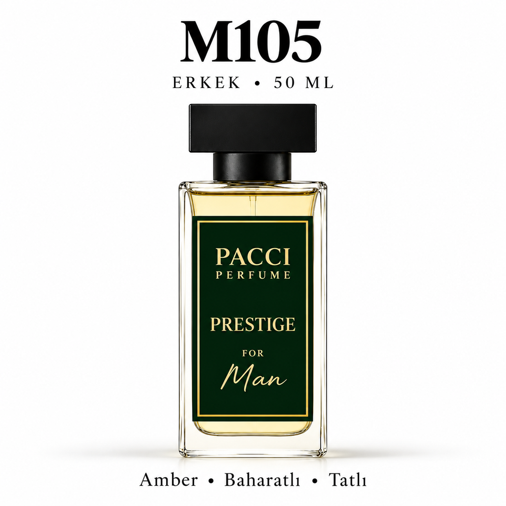 PACCI M105 Erkek Parfümü 50 ML – Amber • Baharatlı • Tatlı