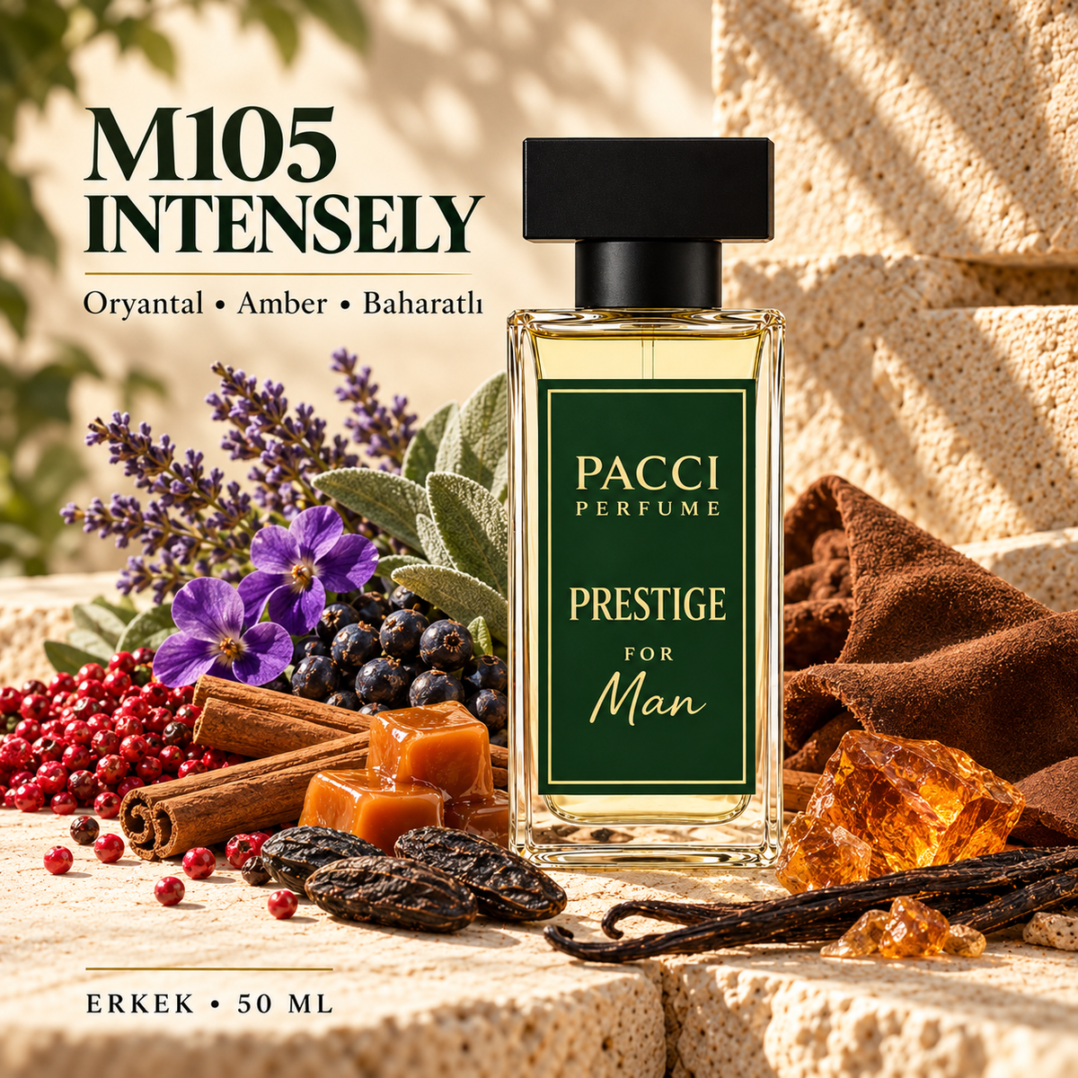 Stronger With You Intensely esintili PACCI M105 erkek parfümü 50 ML