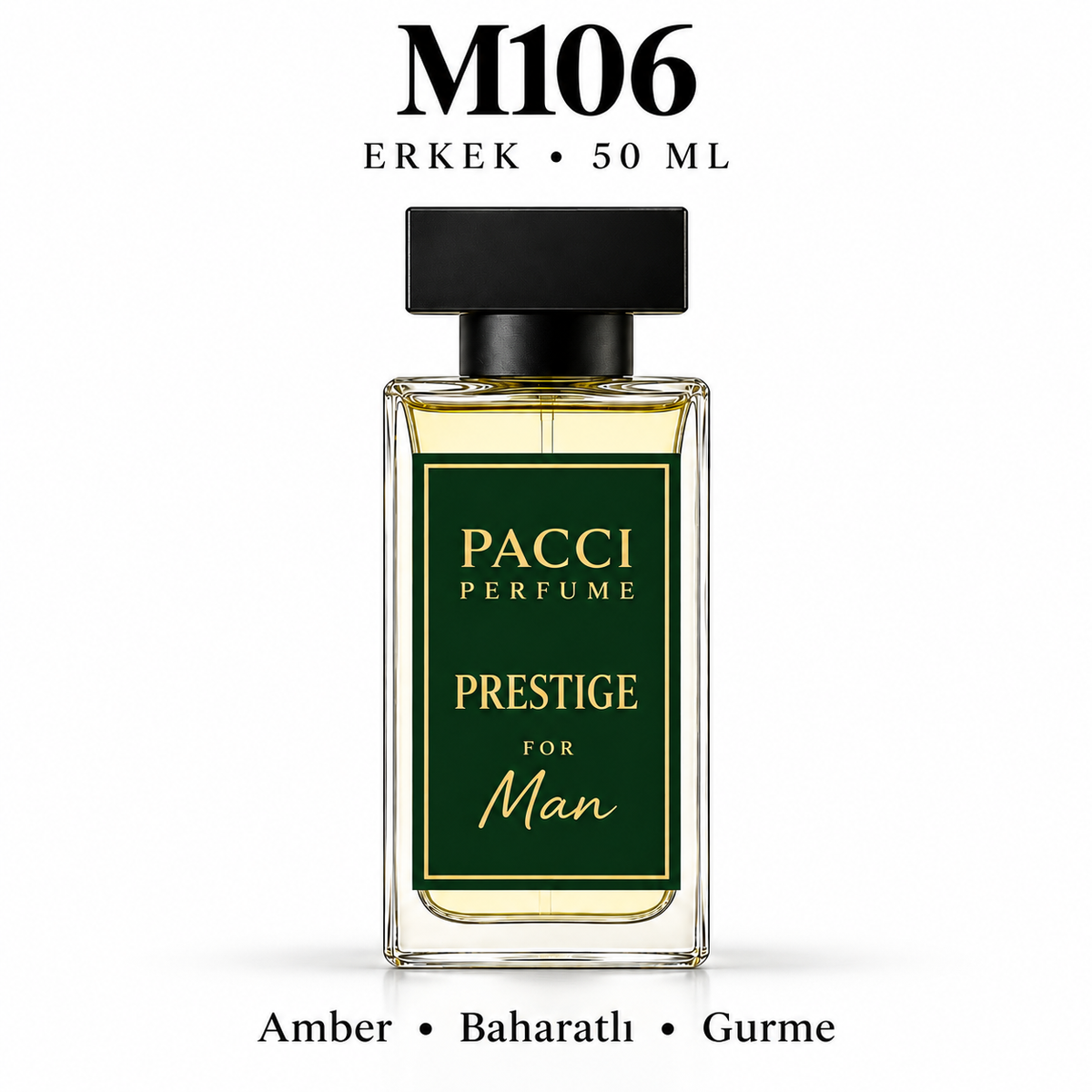PACCI M106 Erkek Parfümü 50 ML – Amber • Baharatlı • Gurme