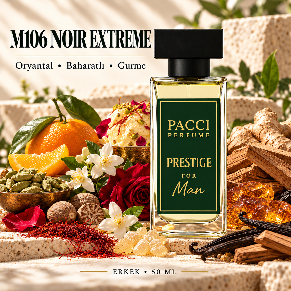 Tom Ford Noir Extreme esintili PACCI M106 erkek parfümü 50 ML