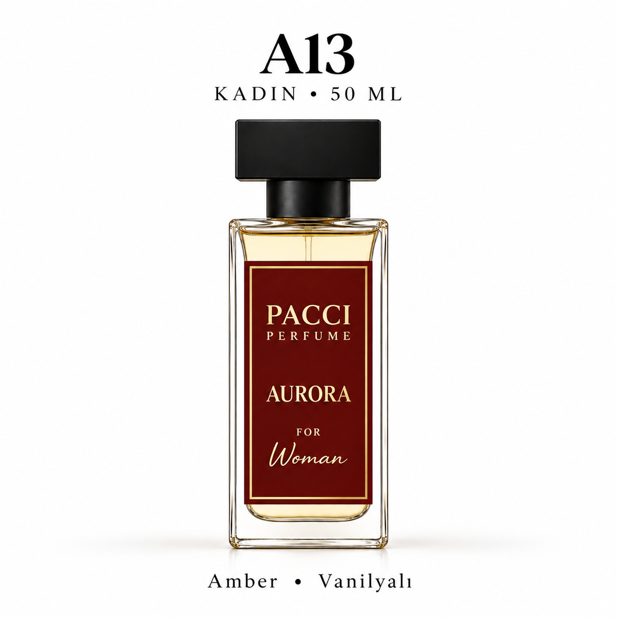 PACCI A13 Kadın Parfümü 50 ML – Amber • Vanilyalı
