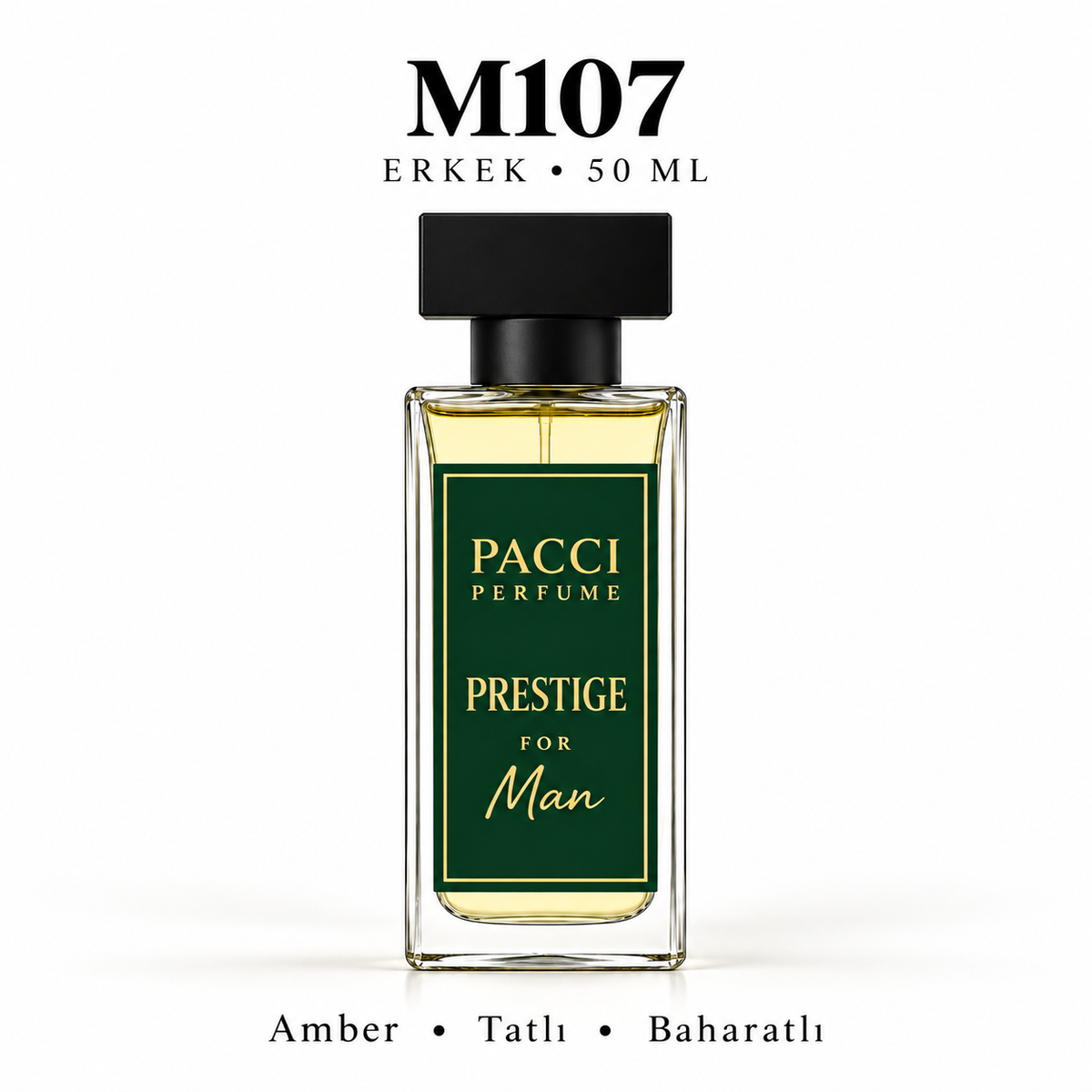 PACCI M107 Erkek Parfümü 50 ML – Amber • Tatlı • Baharatlı