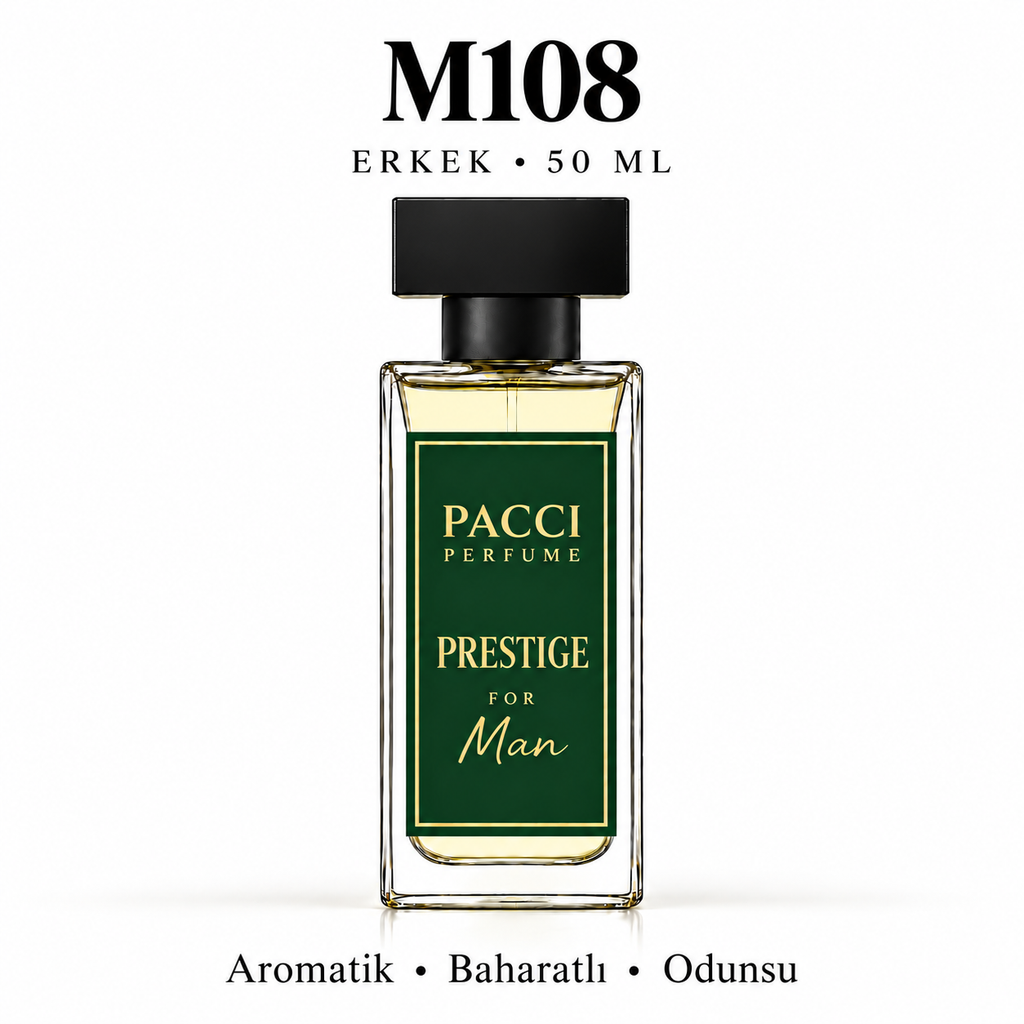 PACCI M108 Erkek Parfümü 50 ML – Aromatik • Baharatlı • Odunsu