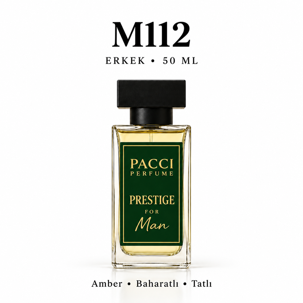 PACCI M112 Erkek Parfümü 50 ML – Amber • Baharatlı • Tatlı