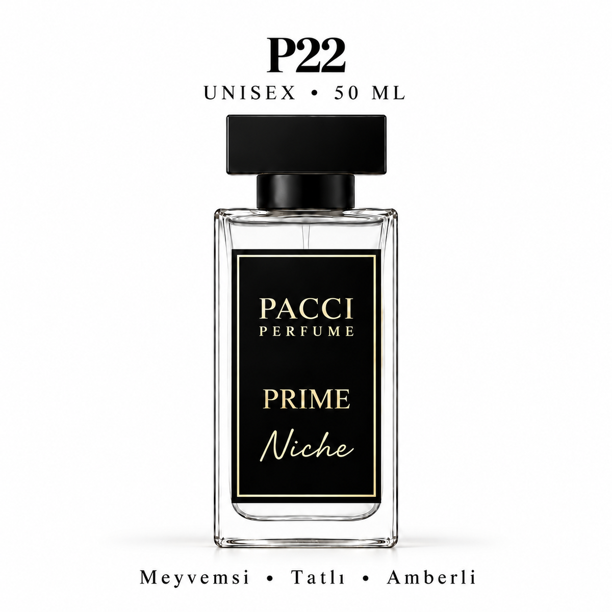 PACCI P22 Niche Unisex Parfüm 50 ML – Meyvemsi • Amber • Gurme