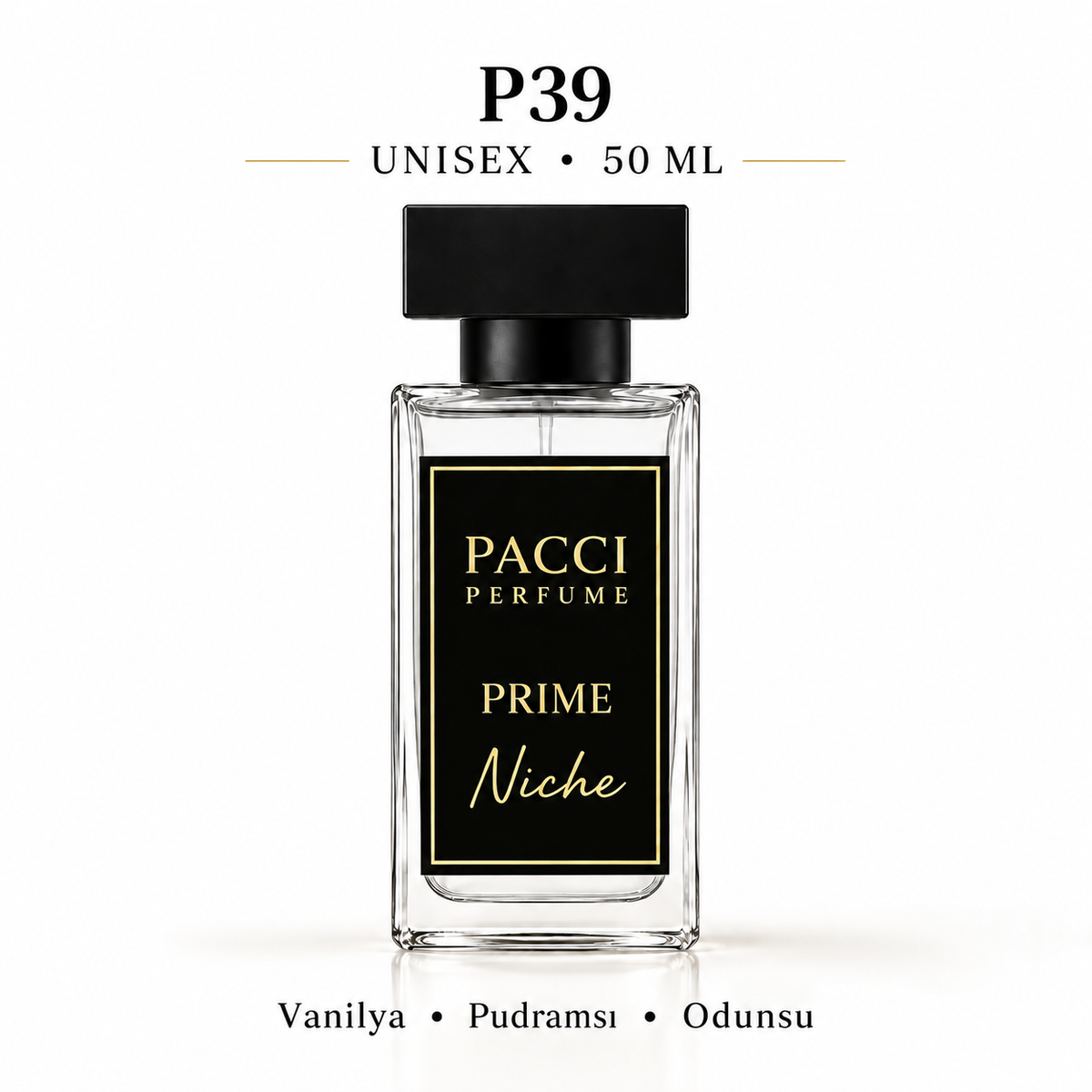 PACCI P39 Niche Unisex Parfüm 50 ML – Odunsu • Vanilyalı • Pudramsı