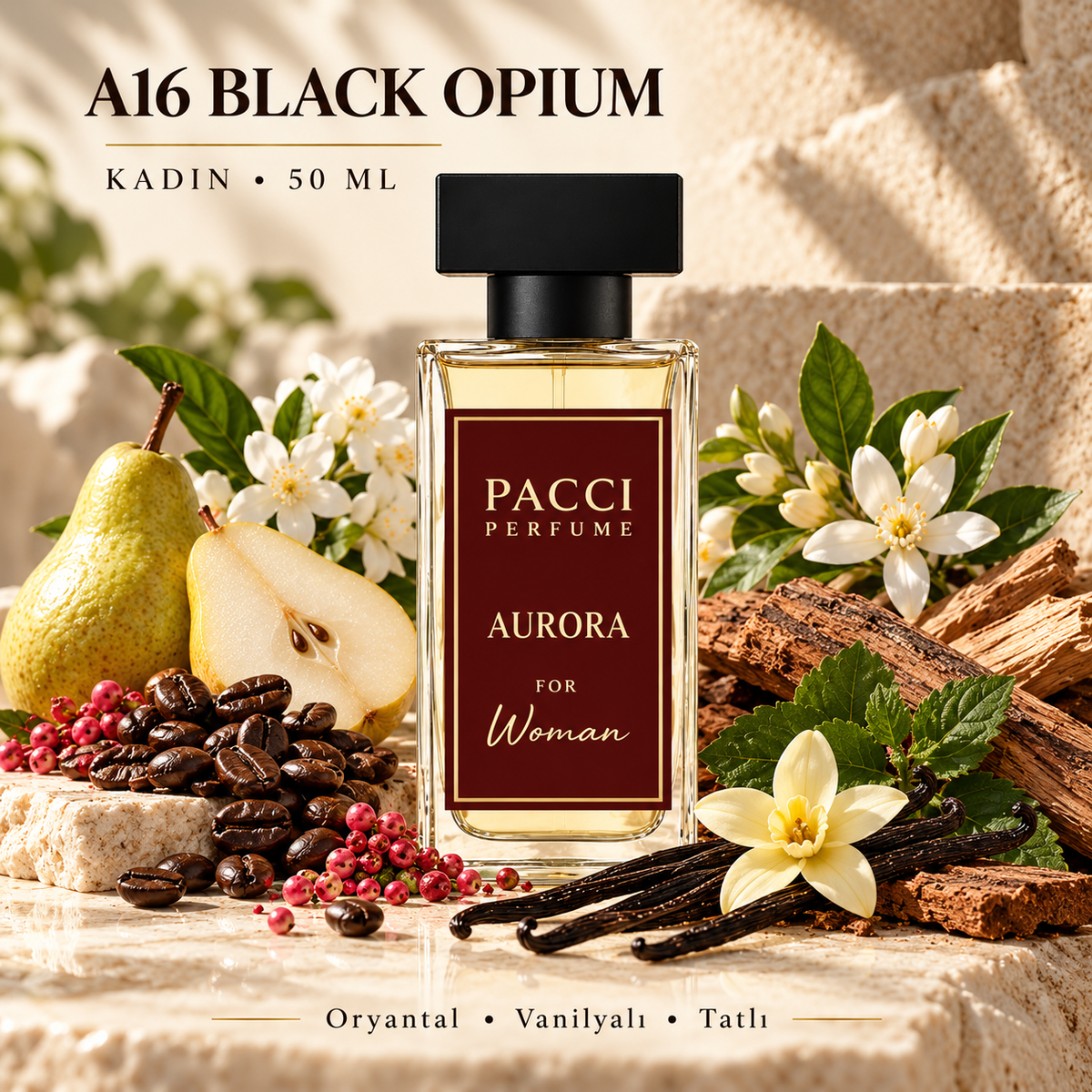 YSL Black Opium esintili PACCI A16 kadın parfümü 50 ML