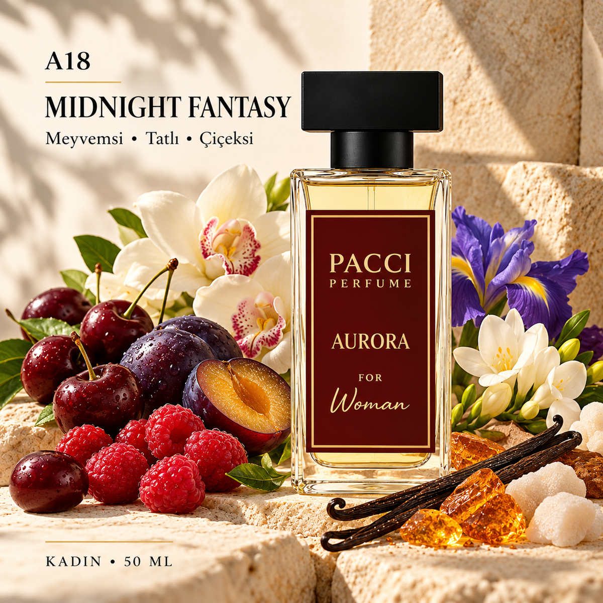 Britney Spears Midnight Fantasy esintili PACCI A18 kadın parfümü 50 ML