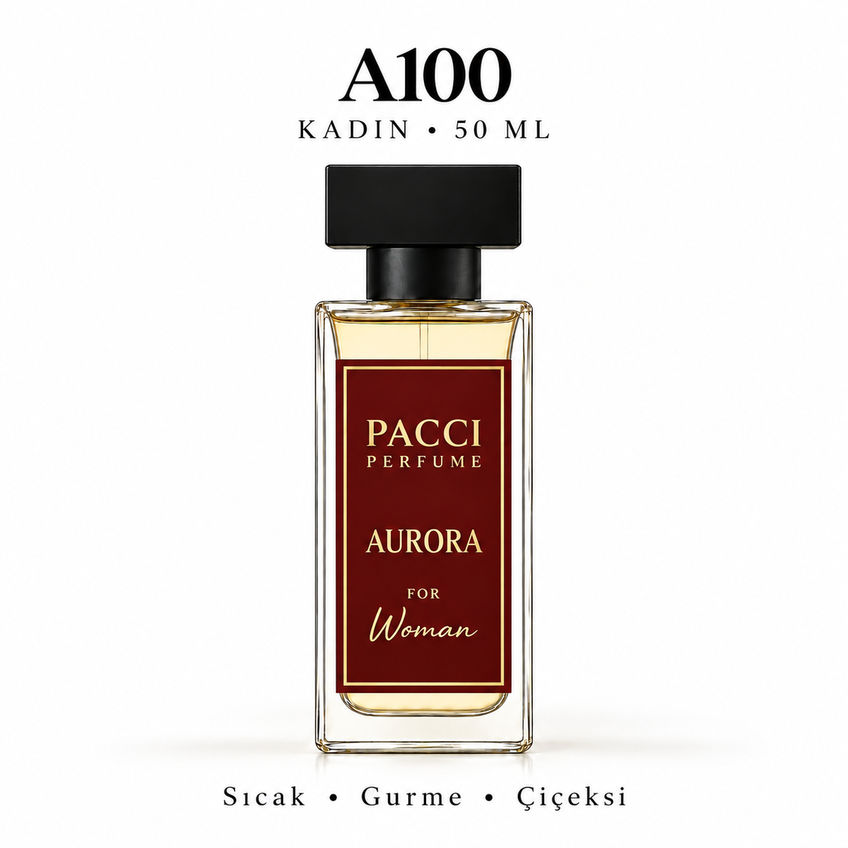 PACCI A100 Kadın Parfümü 50 ML – Sıcak • Gurme • Çiçeksi