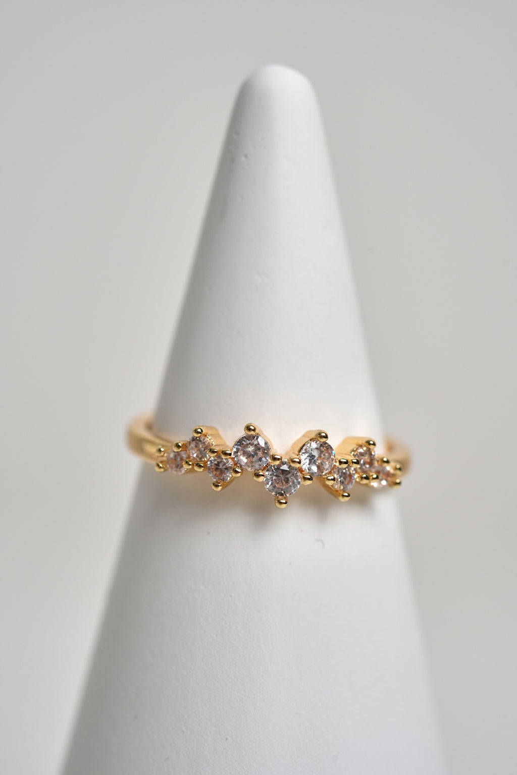 Taç Işıltısı 14K Altın Kaplama Vintage Yüzük