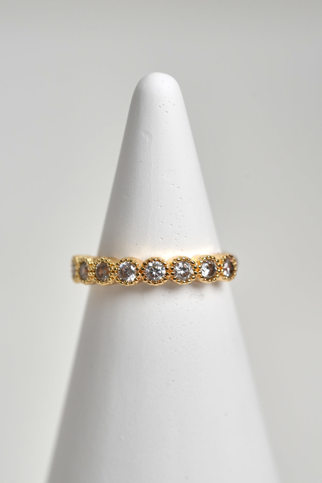 Kristal Taneleri 14K Altın Kaplama Vintage Yüzük