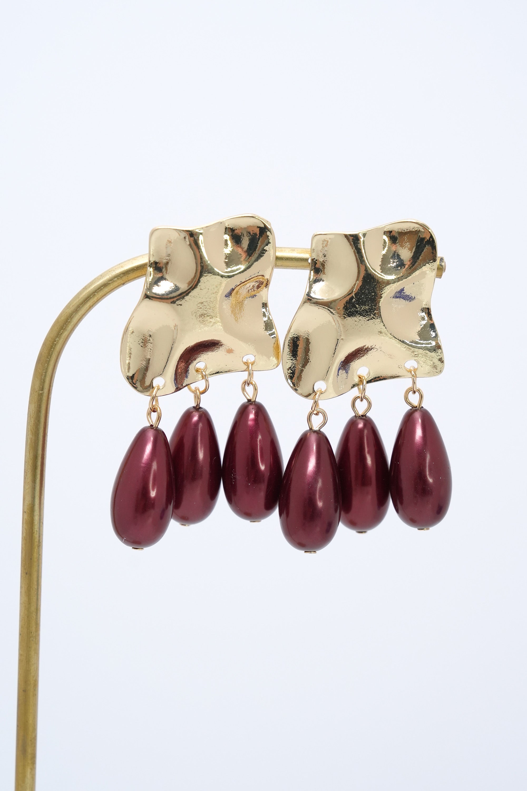 Bordo Damla ZR Model Küpe