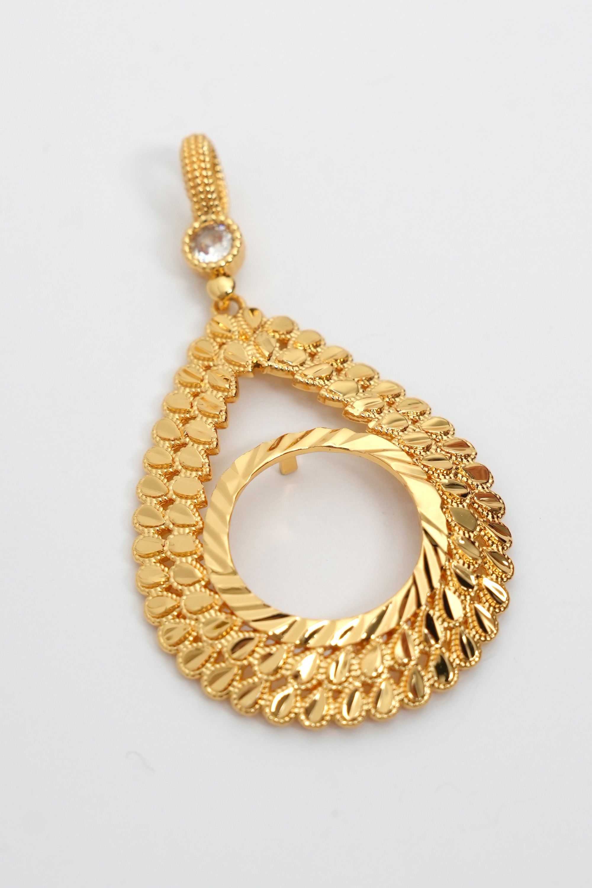 Altın Yağmur Çemberi 22K Altın Kaplama Kolye Ucu