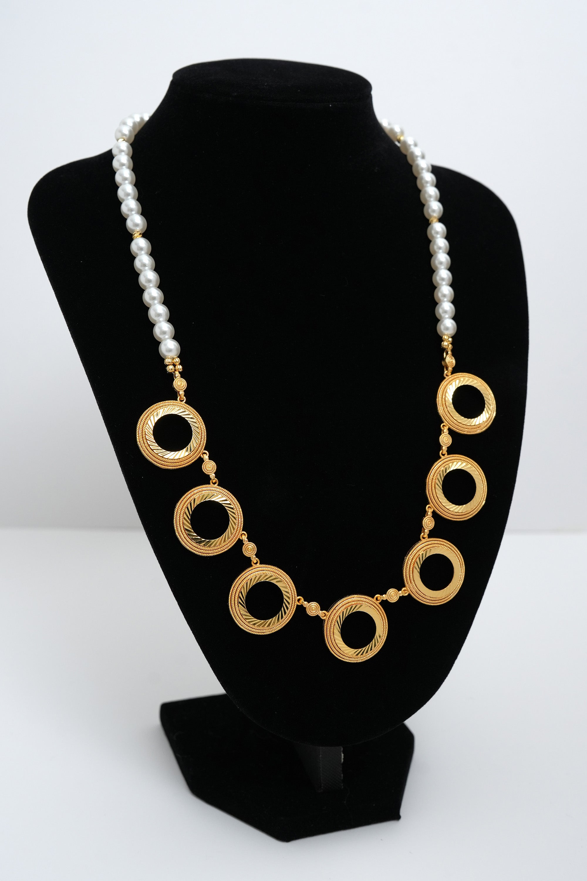 Altın Halka İncisi 22K Altın Kaplama Kolye