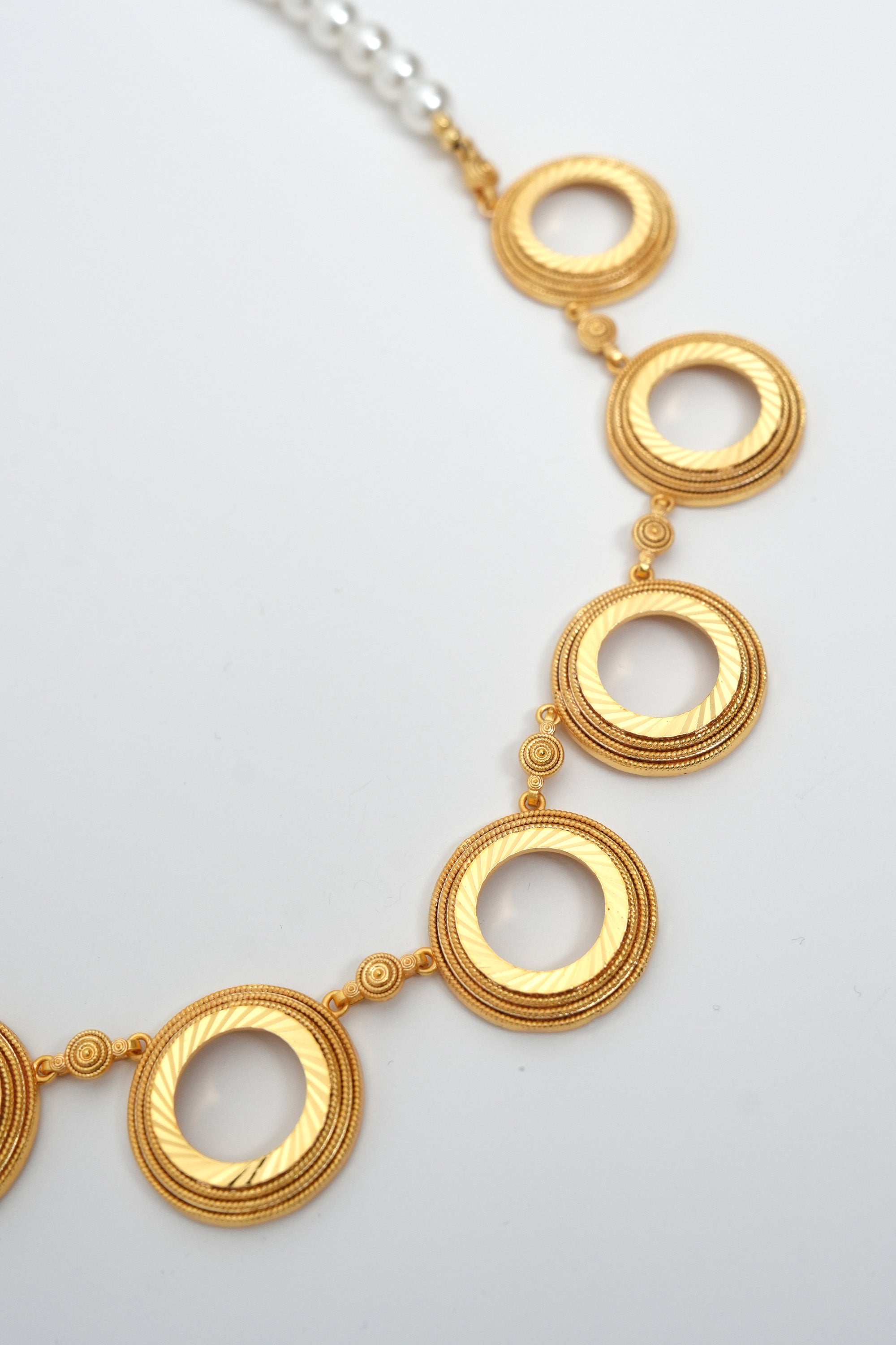 Altın Halka İncisi 22K Altın Kaplama Kolye