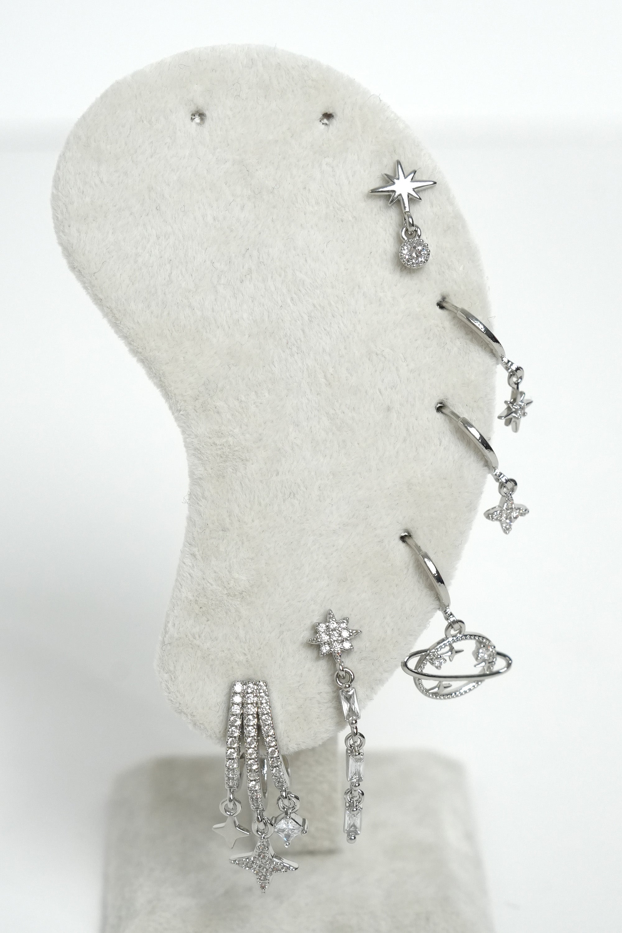 Gümüş Kozmik Işık Çoklu Luxe Küpe