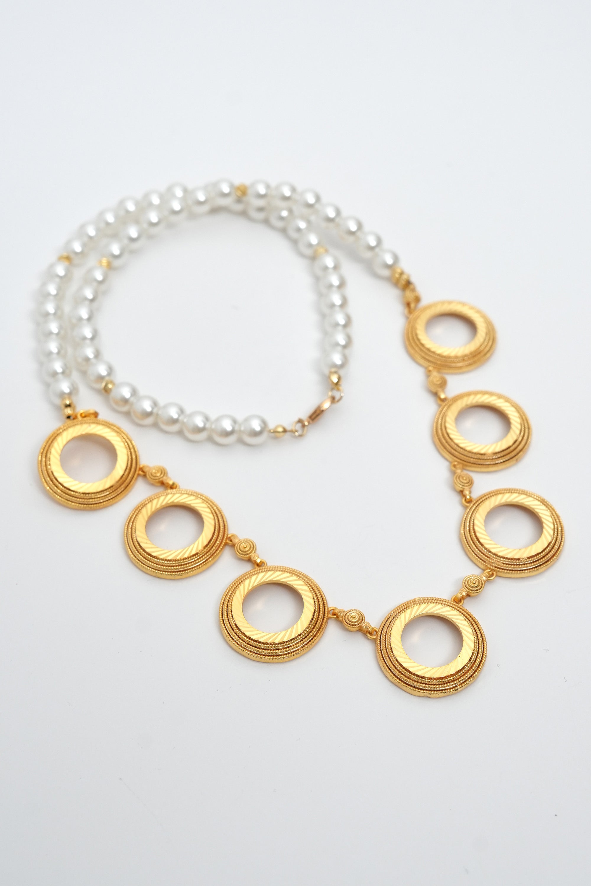 Altın Halka İncisi 22K Altın Kaplama Kolye