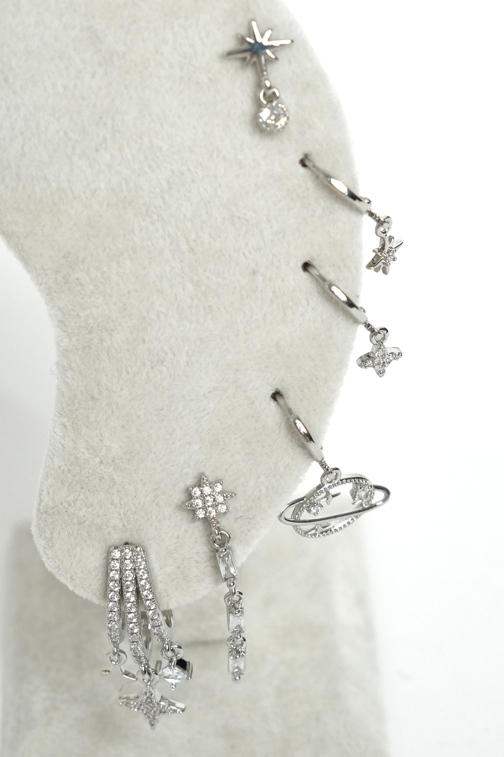 Gümüş Kozmik Işık Çoklu Luxe Küpe