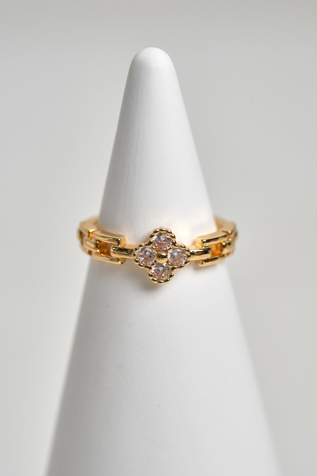 Işık Çiçeği 14K Altın Kaplama Vintage Yüzük