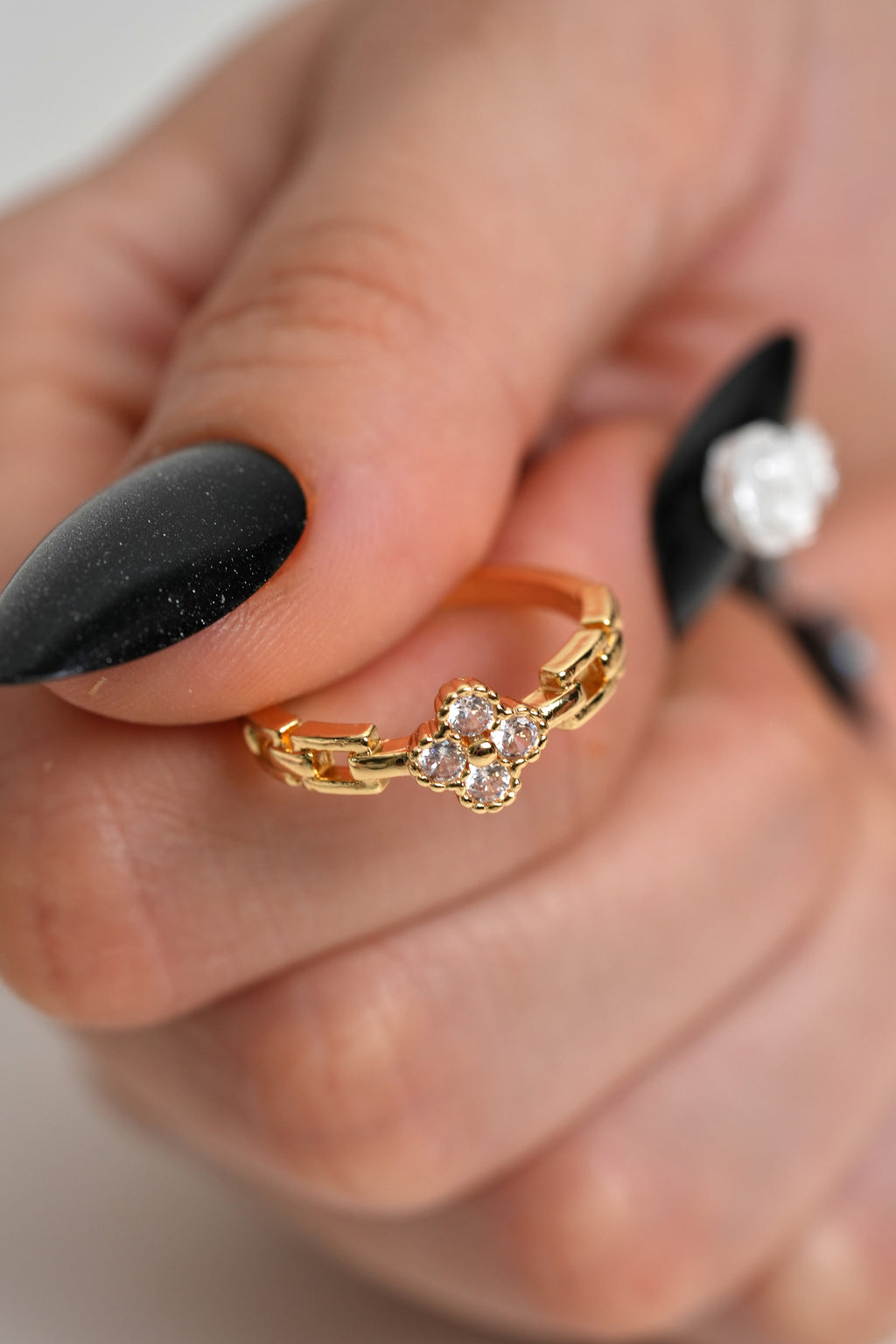 Işık Çiçeği 14K Altın Kaplama Vintage Yüzük