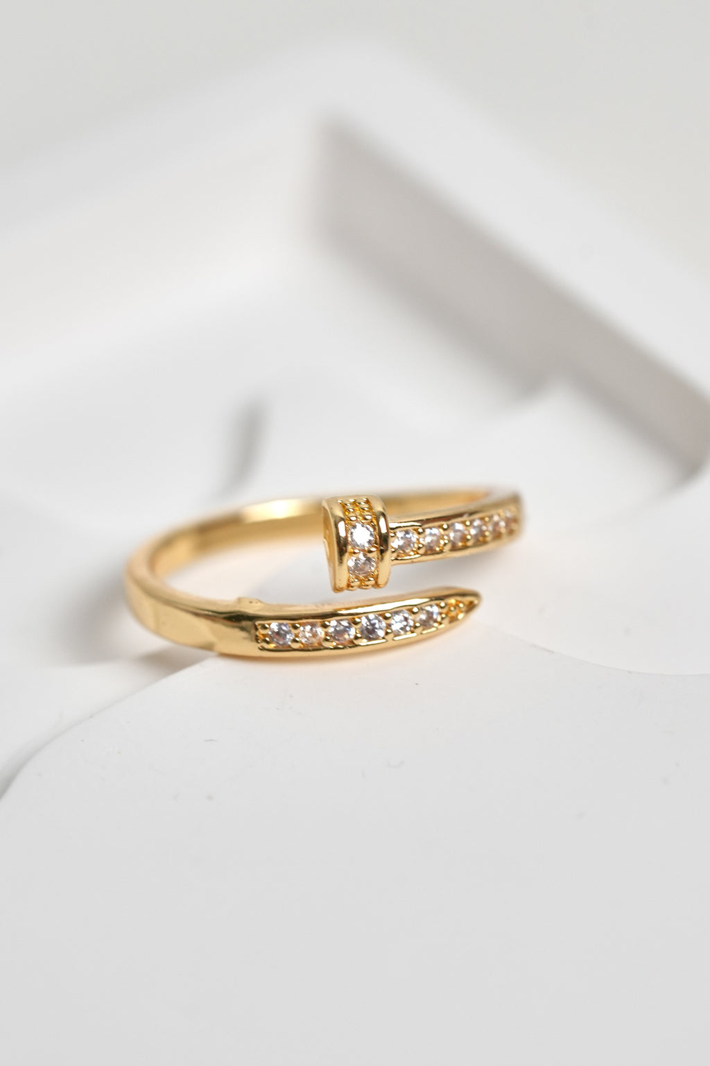 Işık Çivisi 14K Altın Kaplama Vintage Yüzük