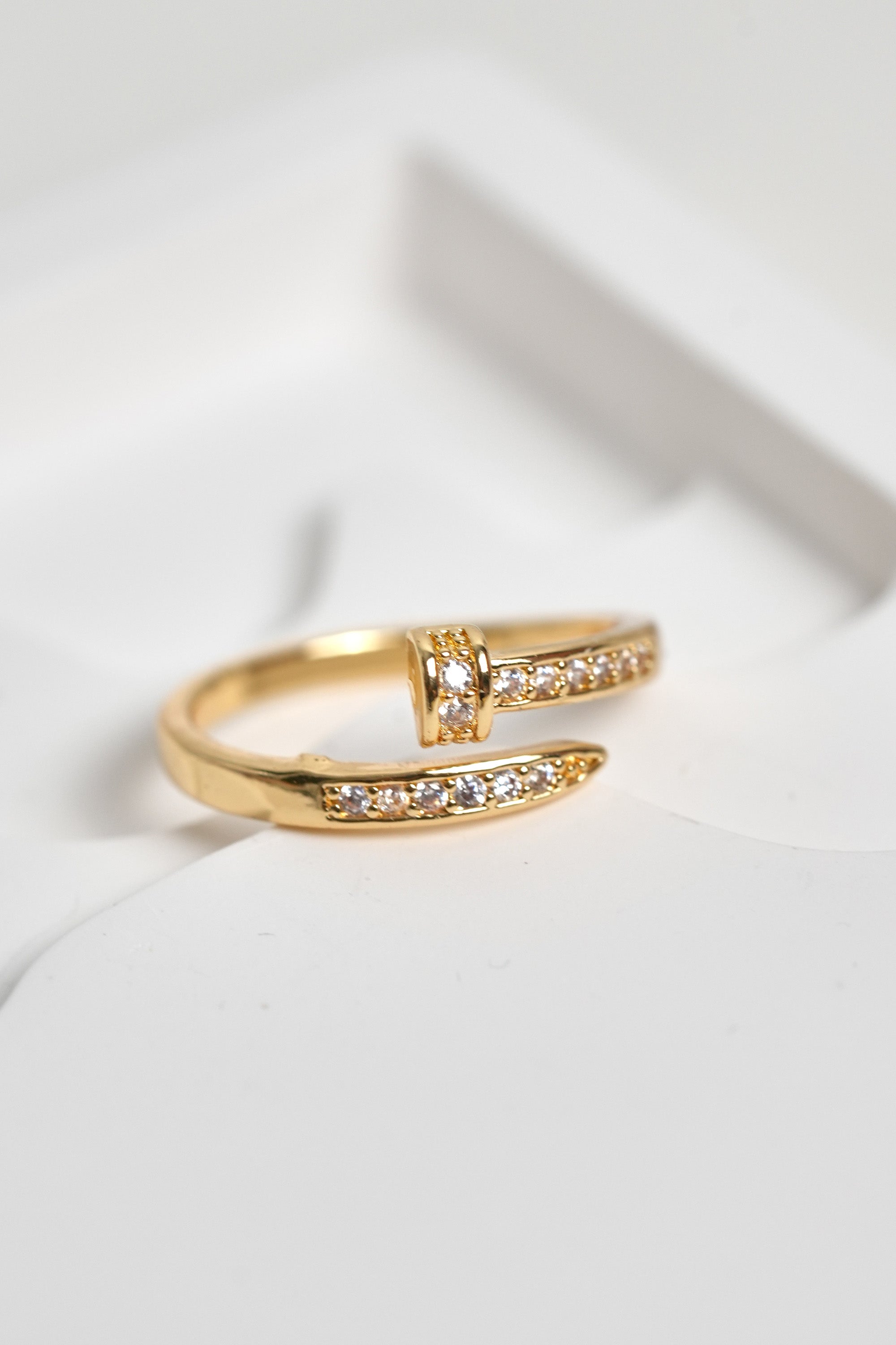 Işık Çivisi 14K Altın Kaplama Vintage Yüzük