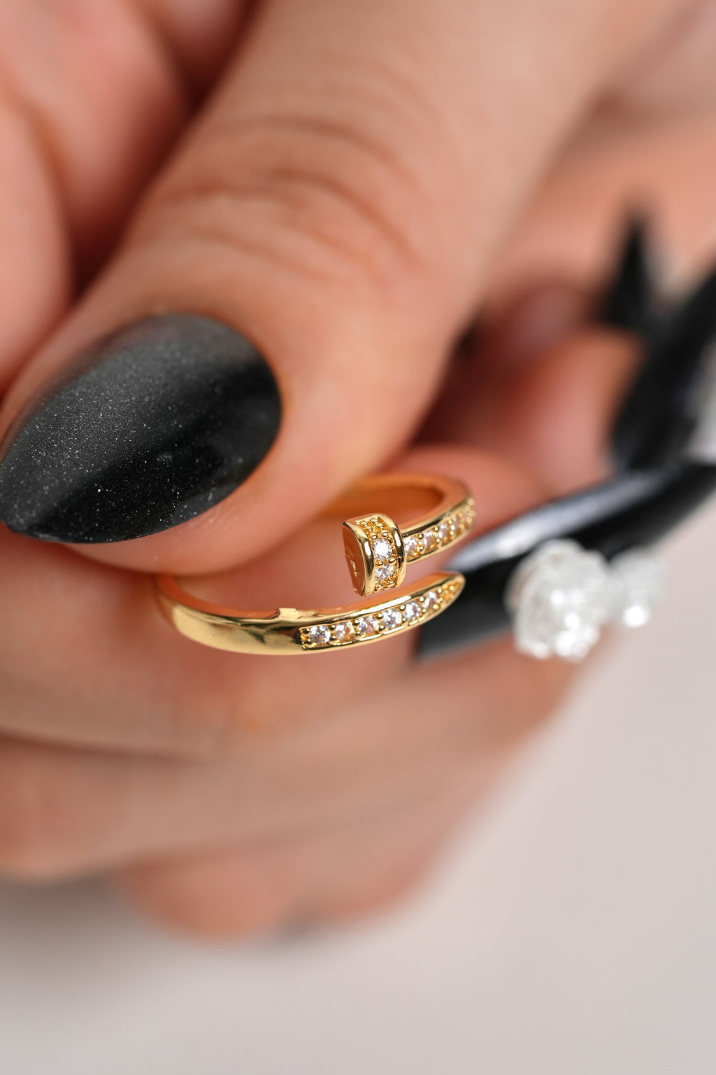 Işık Çivisi 14K Altın Kaplama Vintage Yüzük