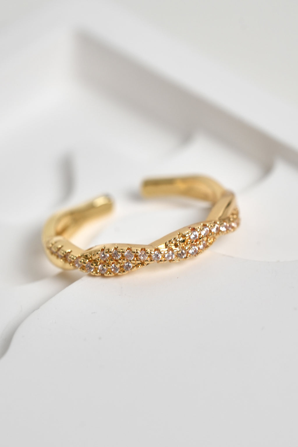 Sarmal Döngü 14K Altın Kaplama Vintage Yüzük