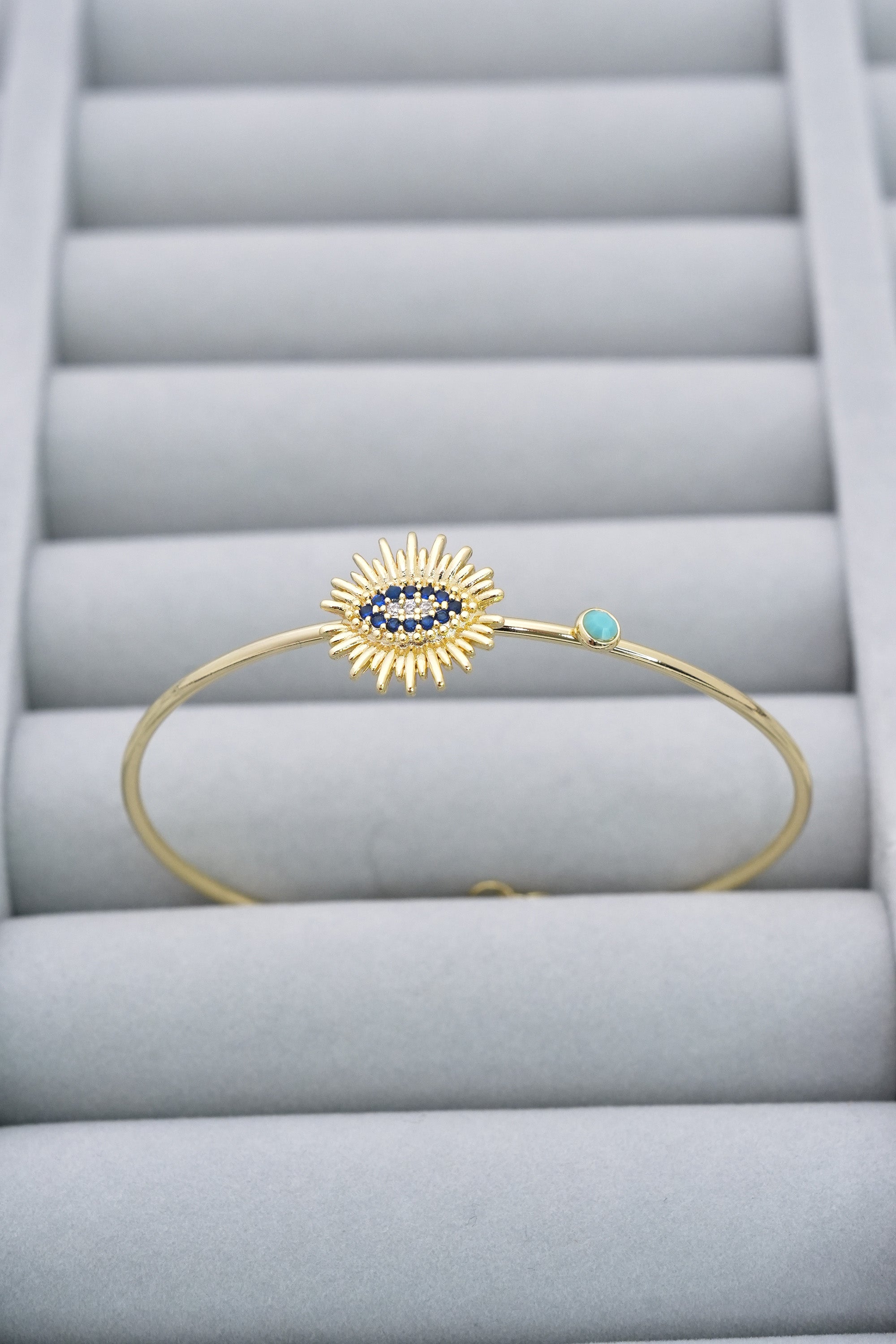 Nazar Güneşi 14K Altın Kaplama Luxe Bileklik