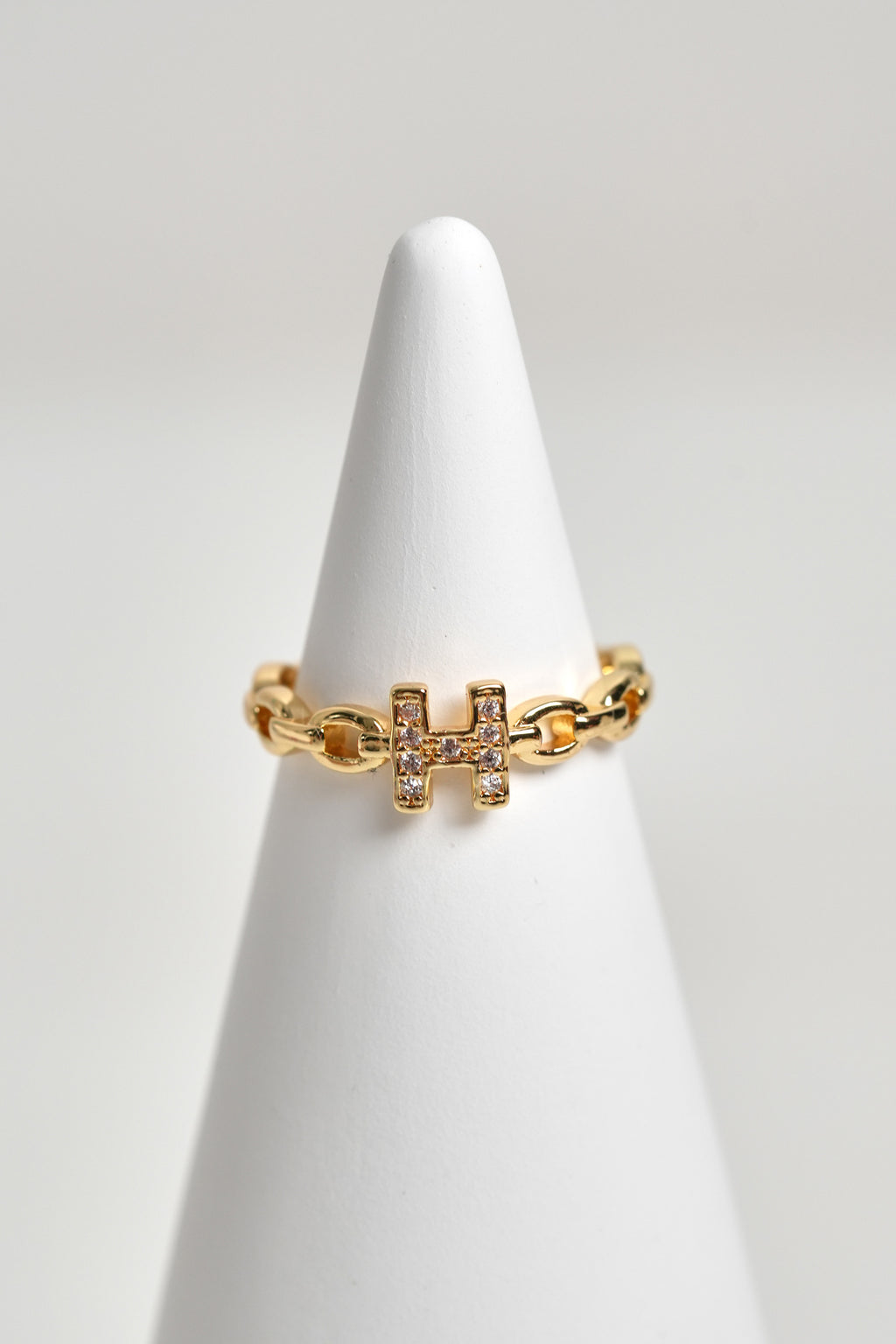 Harfi İmzası 14K Altın Kaplama Vintage Yüzük