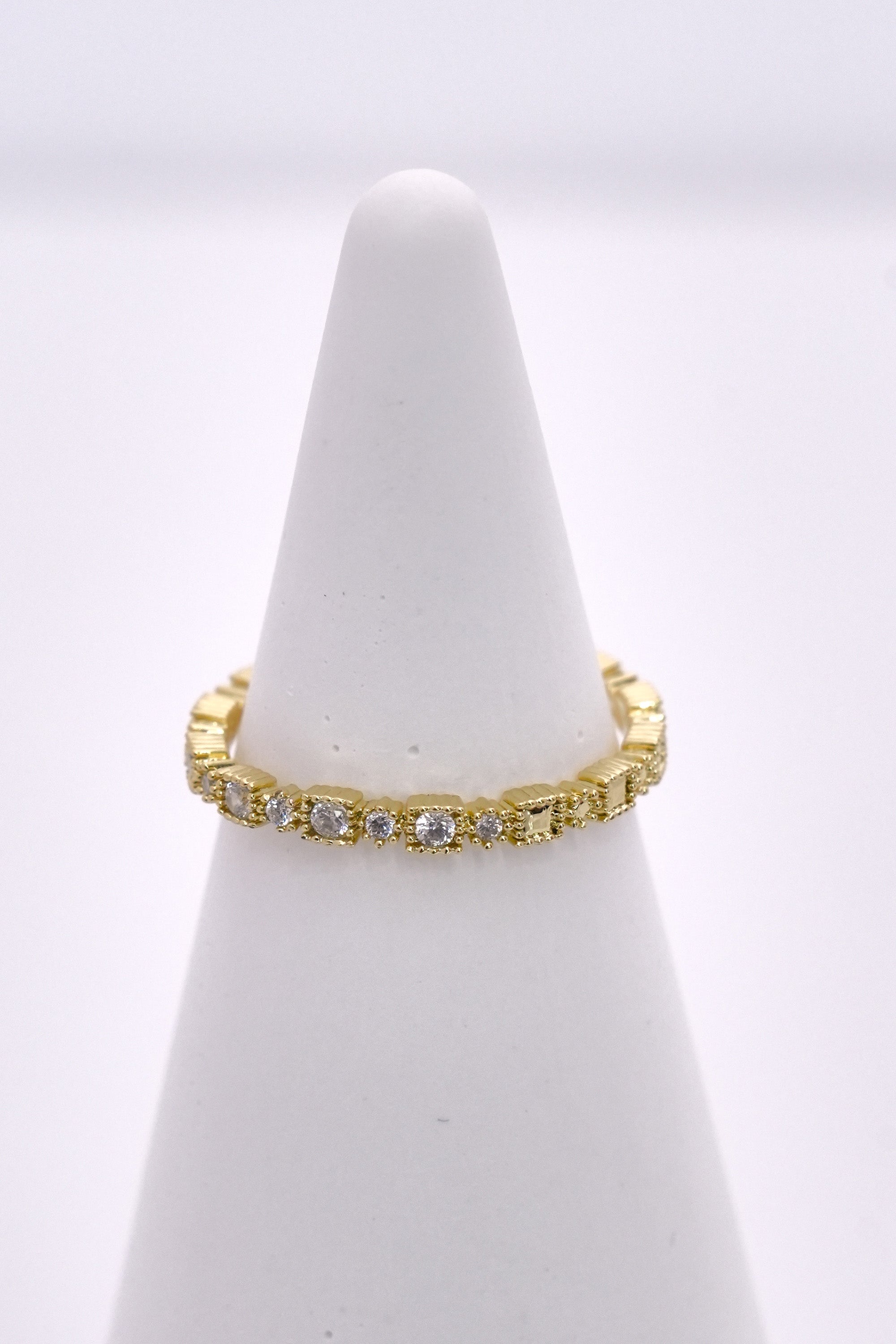 Kristal Blok Eklem Stainless Yüzük